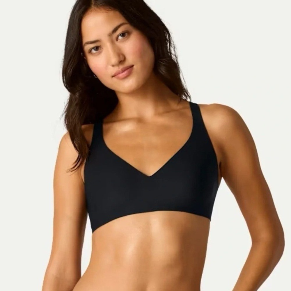 Bombas No Show Plunge Bralette Medium Black Wireless Seamless Bra Lightweight